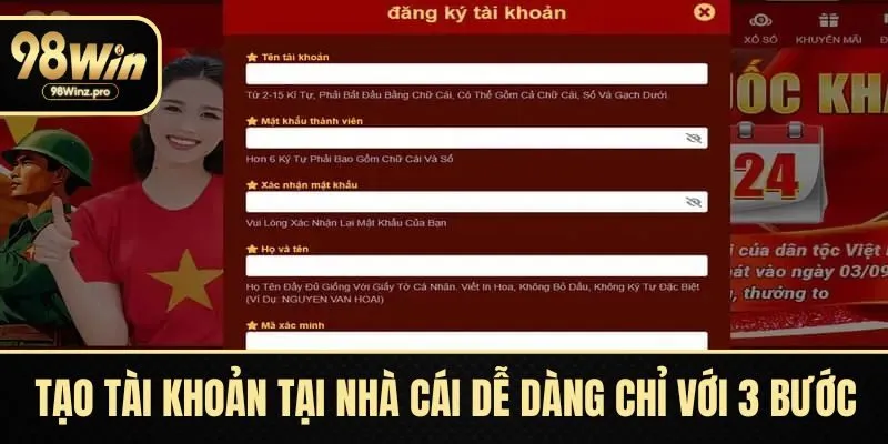 Tạo tài khoản tại nhà cái dễ dàng chỉ với 3 bước